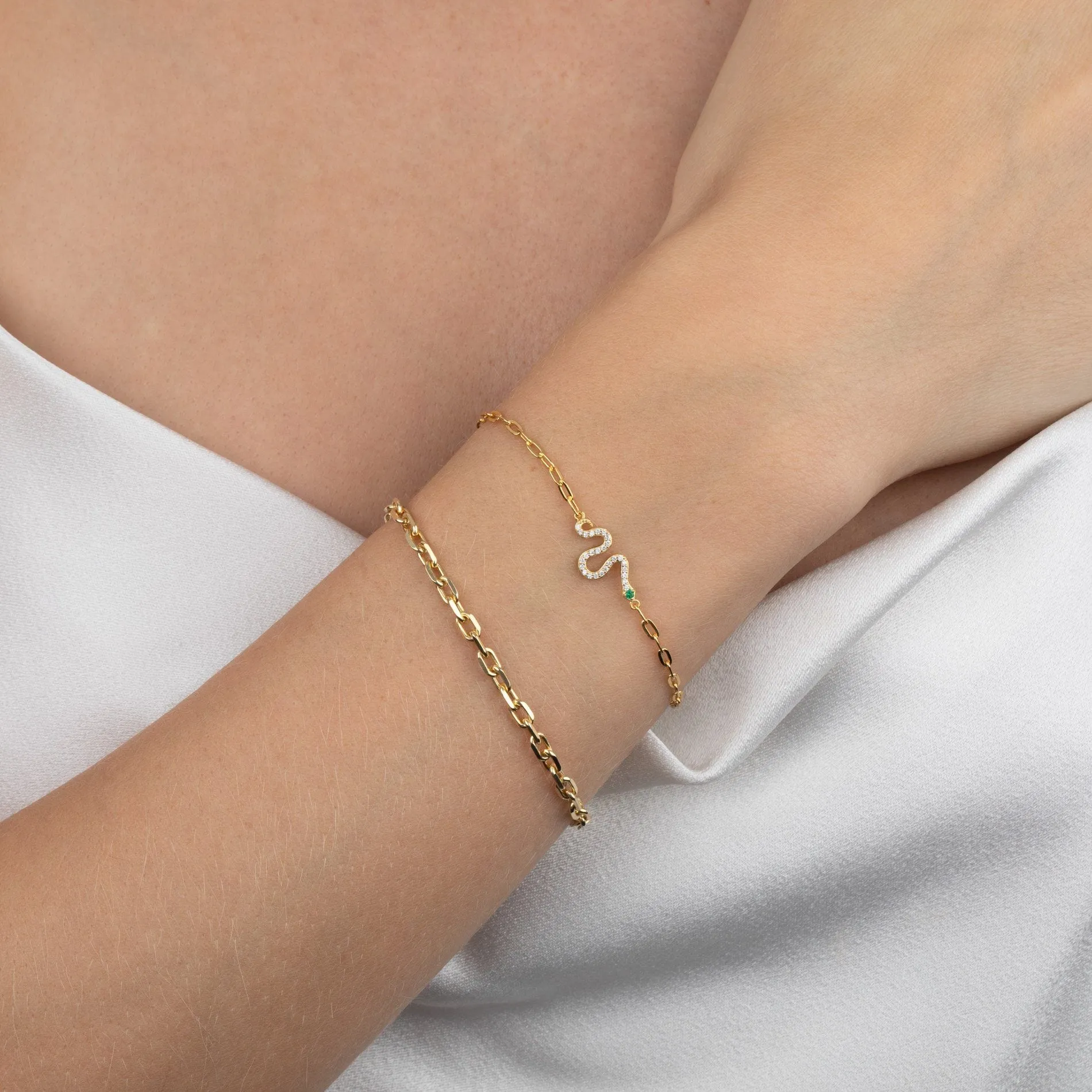 Pavé Snake Link Bracelet sold by Adina Eden's product image thumbnail 2