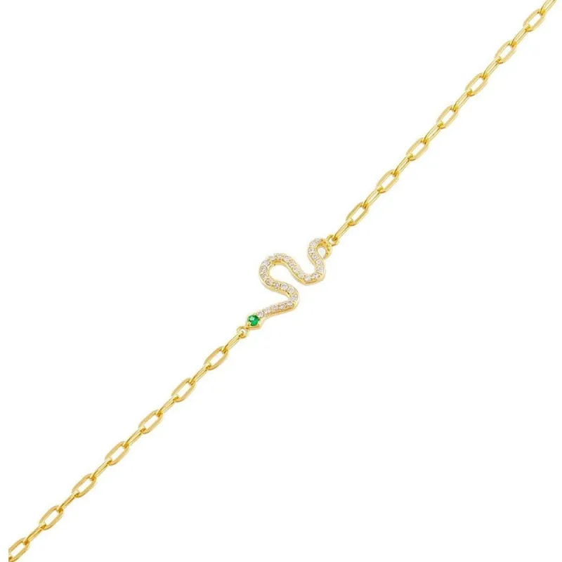 Pavé Snake Link Bracelet sold by Adina Eden's