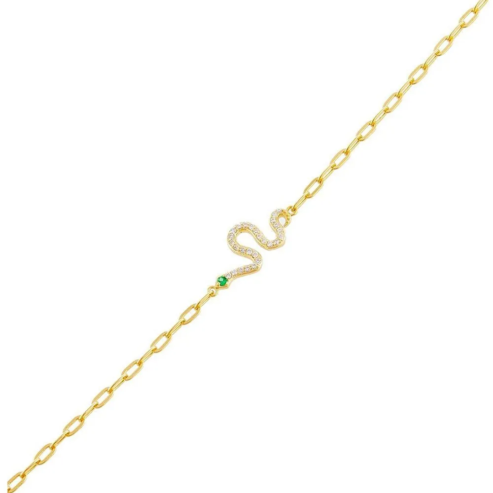 Pavé Snake Link Bracelet sold by Adina Eden's