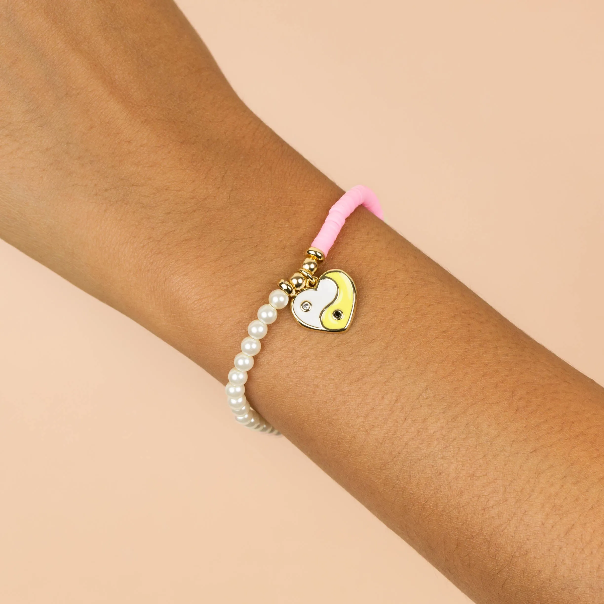 Yin & Yang Heart Beaded Bracelet sold by Adina Eden's product image thumbnail 2