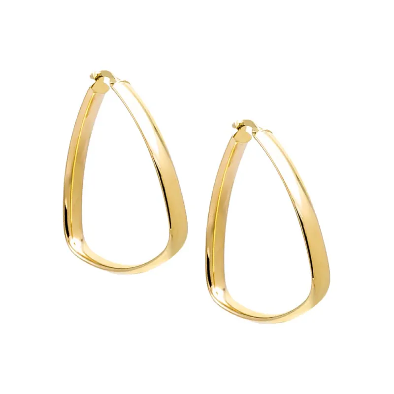 Squared Triangle Shape Hoop Earring 14K sold by Adina Eden's