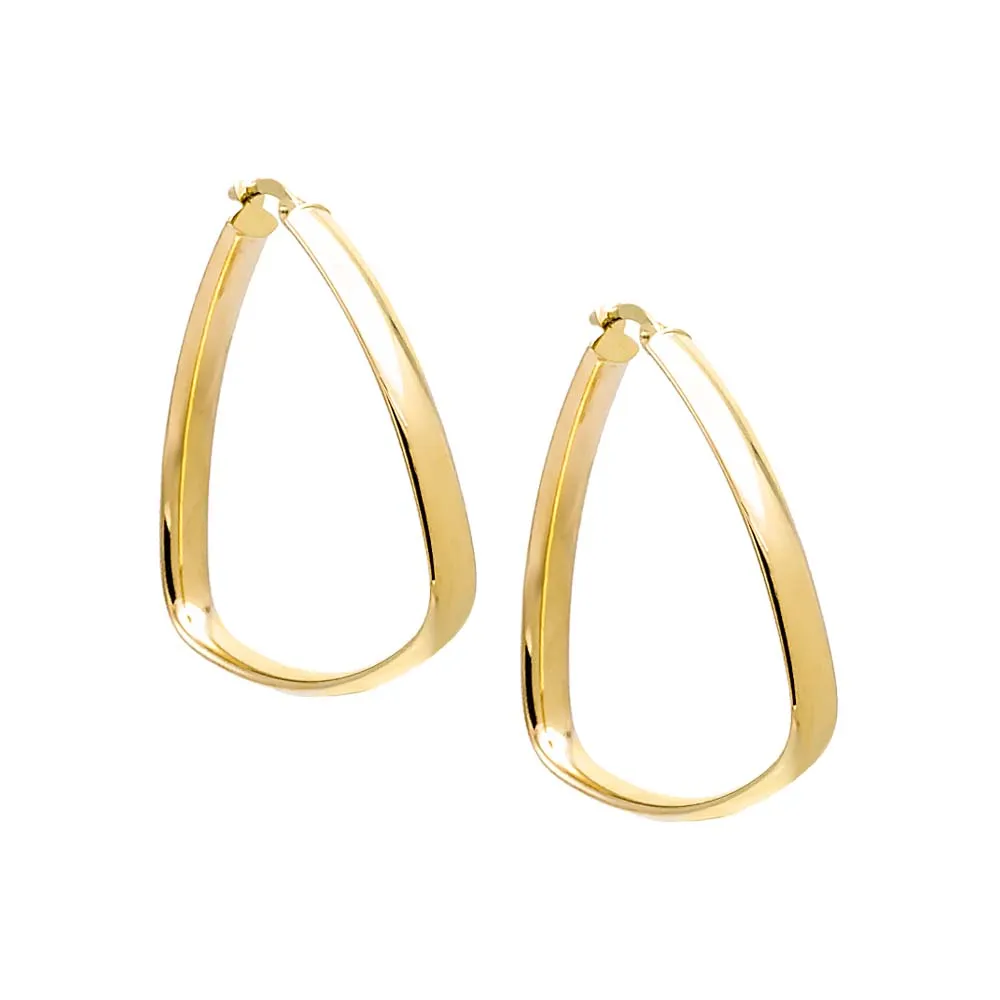 Squared Triangle Shape Hoop Earring 14K sold by Adina Eden's