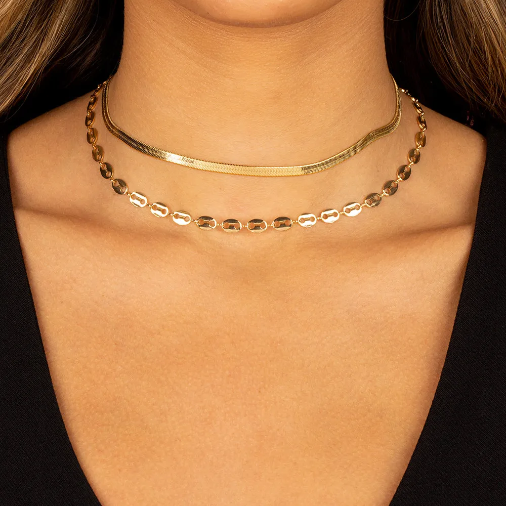 Mariner X Herringbone Necklace Combo Set sold by Adina Eden's product image thumbnail 2