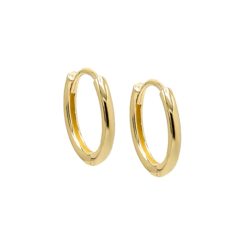 Solid Rounded Mini Huggie Earring 14K sold by Adina Eden's