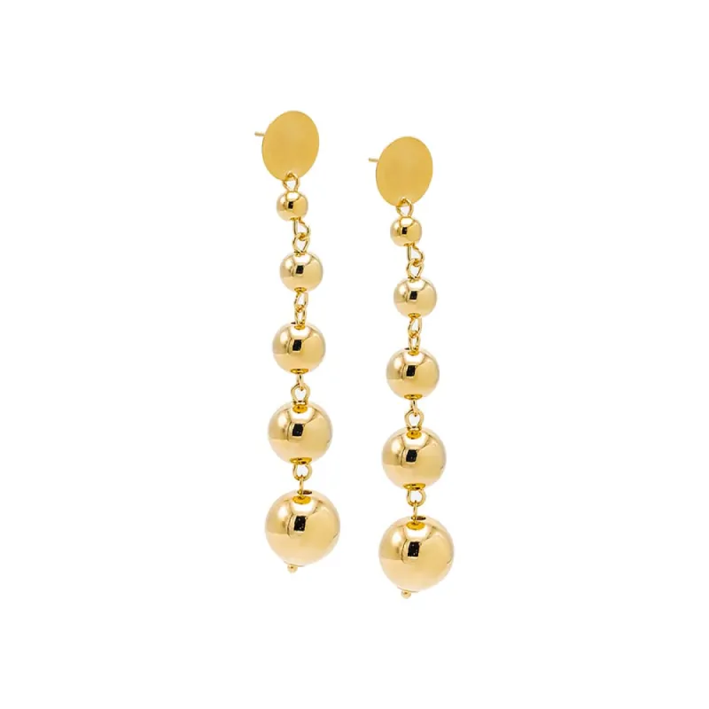 Graduated Multi Ball Drop Stud Earring sold by Adina Eden's