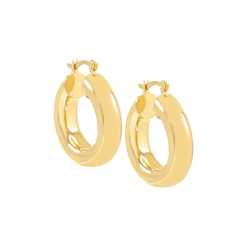 Solid Chunky Tube Hoop Earrings sold by Adina Eden's