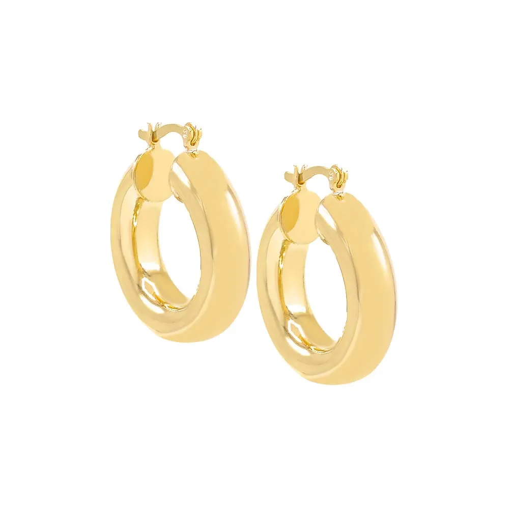 Solid Chunky Tube Hoop Earrings sold by Adina Eden's