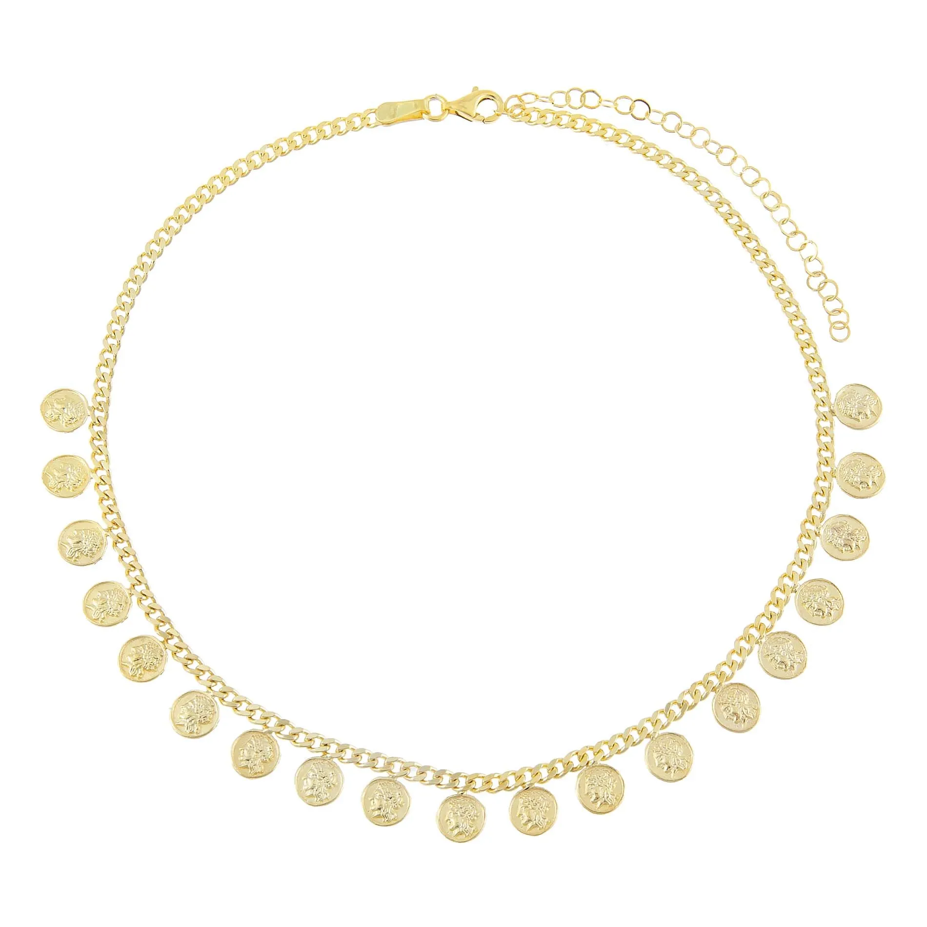 Multi Coin Dangling Choker sold by Adina Eden's product image thumbnail 3