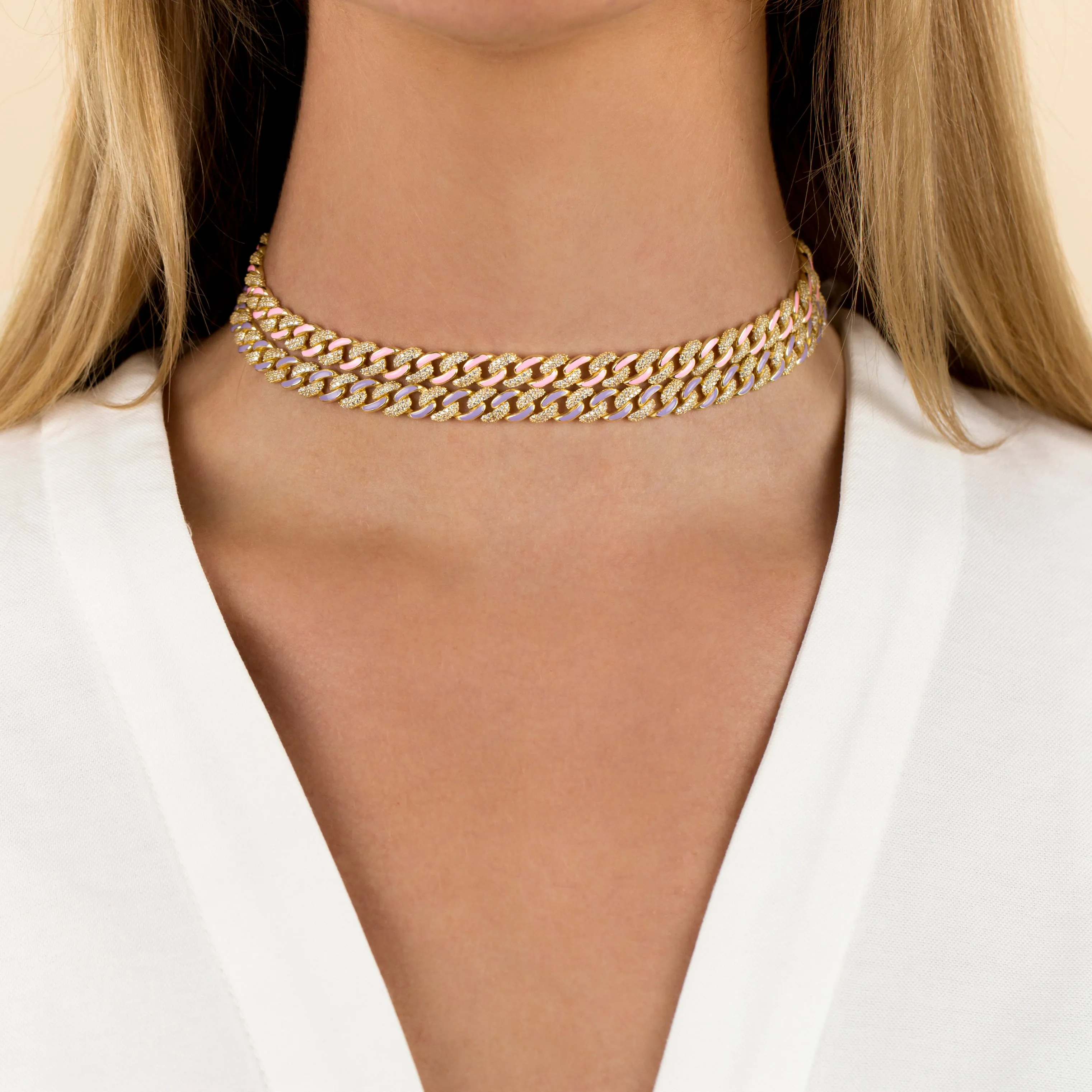 Pastel Enamel Chain Link Choker sold by Adina Eden's product image thumbnail 2