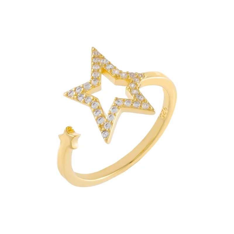Pavé Open Star Wrap Ring sold by Adina Eden's