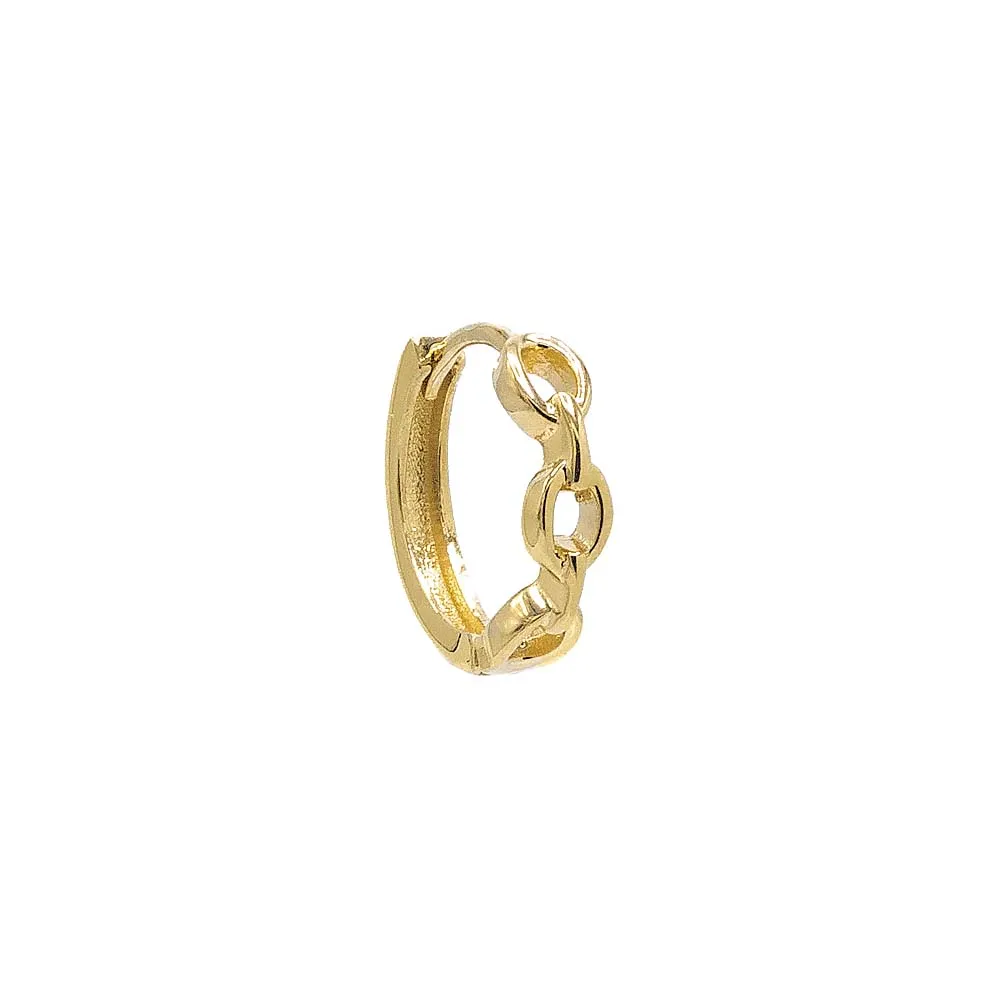 Solid Rounded Link Huggie Earring 14K sold by Adina Eden's product image thumbnail 3