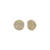 Pave Indented Circle On The Ear Stud Earring sold by Adina Eden's