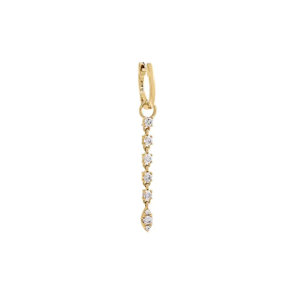 Diamond Thin Drop Huggie Earring 14K sold by Adina Eden's product image thumbnail 3