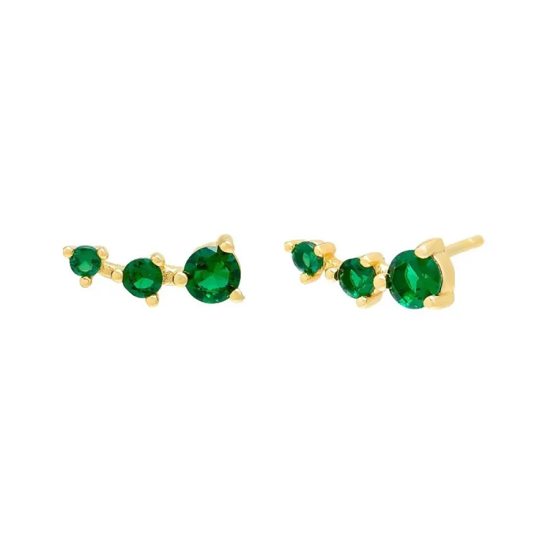 Triple Round CZ Stud Earring sold by Adina Eden's