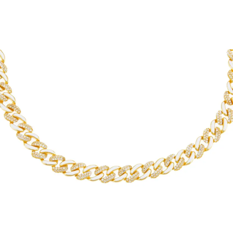 Pavé Enamel Chain Link Choker sold by Adina Eden's