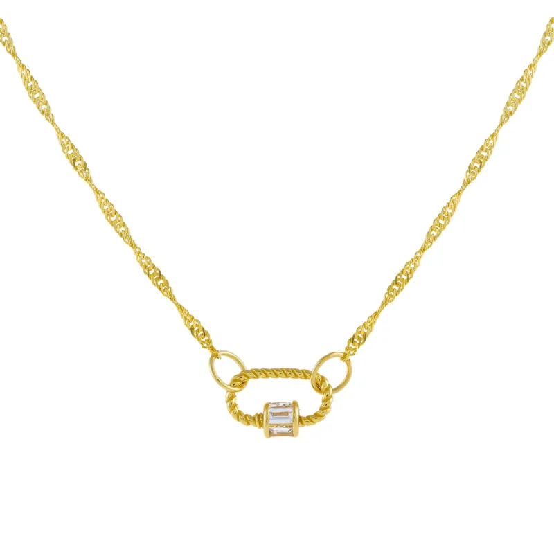 Mini Baguette Rope Toggle Singapore Necklace sold by Adina Eden's