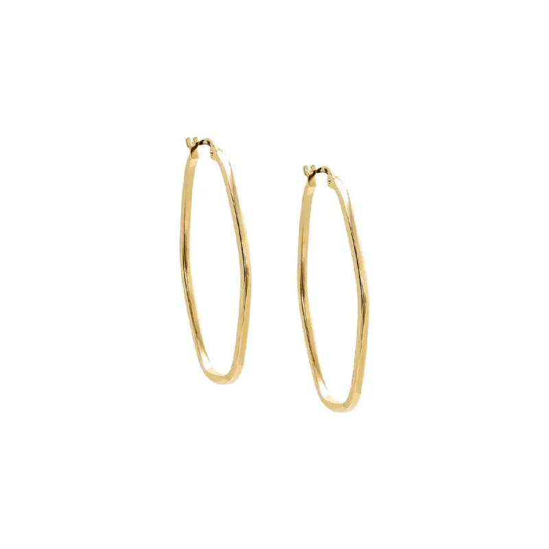 Solid Open Oval Hoop Earring 14K sold by Adina Eden's