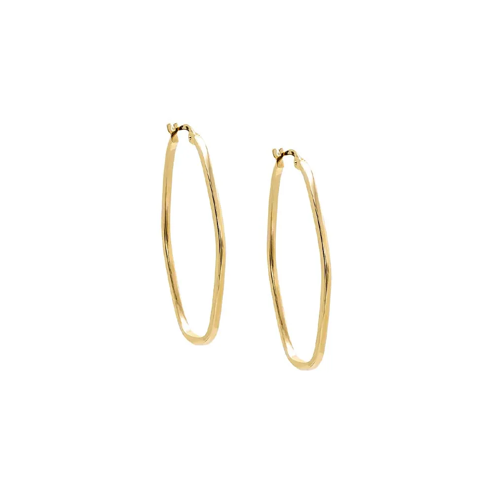 Solid Open Oval Hoop Earring 14K sold by Adina Eden's