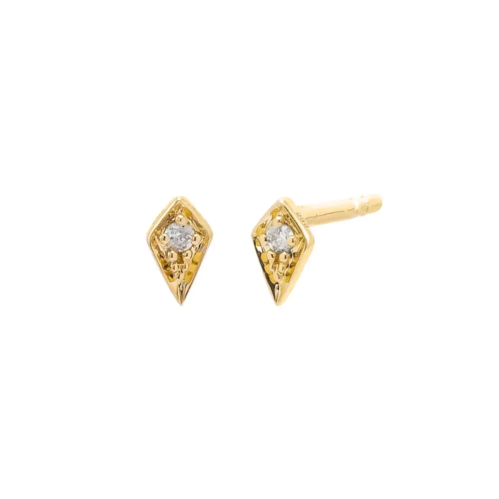 Diamond Mini Shape Stud Earring 14K sold by Adina Eden's