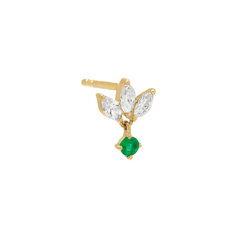 Mini Diamond Dangling Stud Earring 14K sold by Adina Eden's