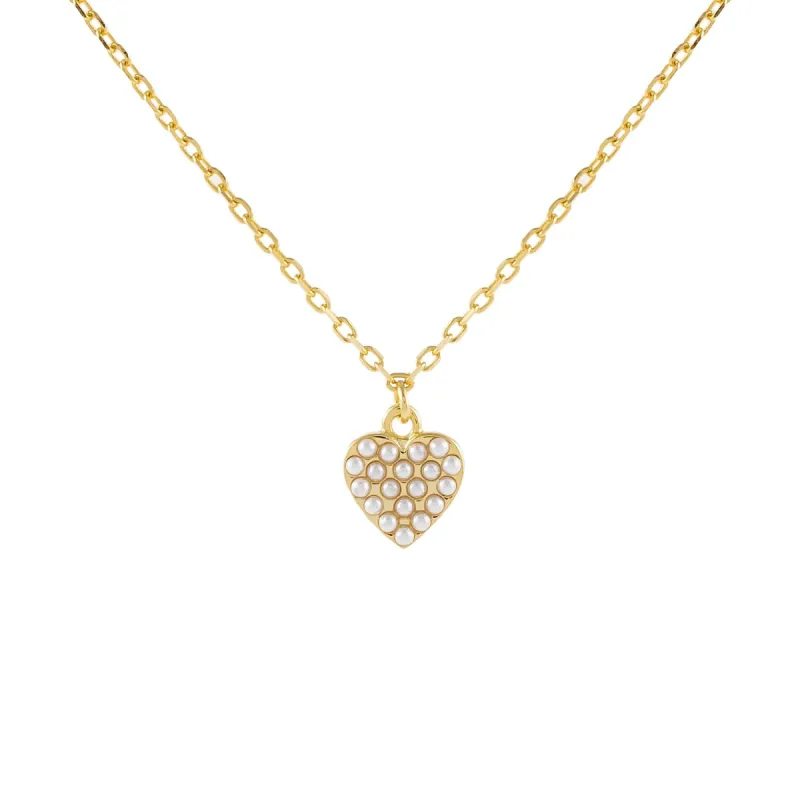 Pearl Dainty Heart Necklace sold by Adina Eden's