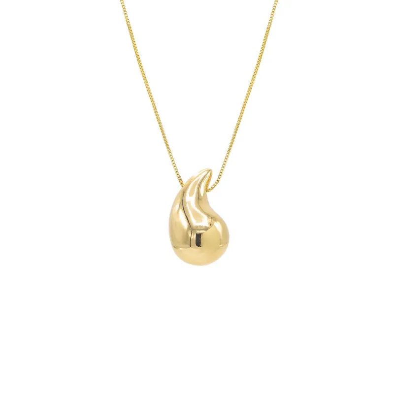 Solid Chunky Teardrop Pendant Necklace sold by Adina Eden's