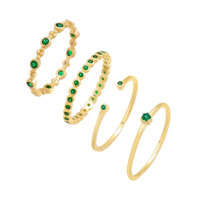 Goddess Green Ring Combo Set sold by Adina Eden's