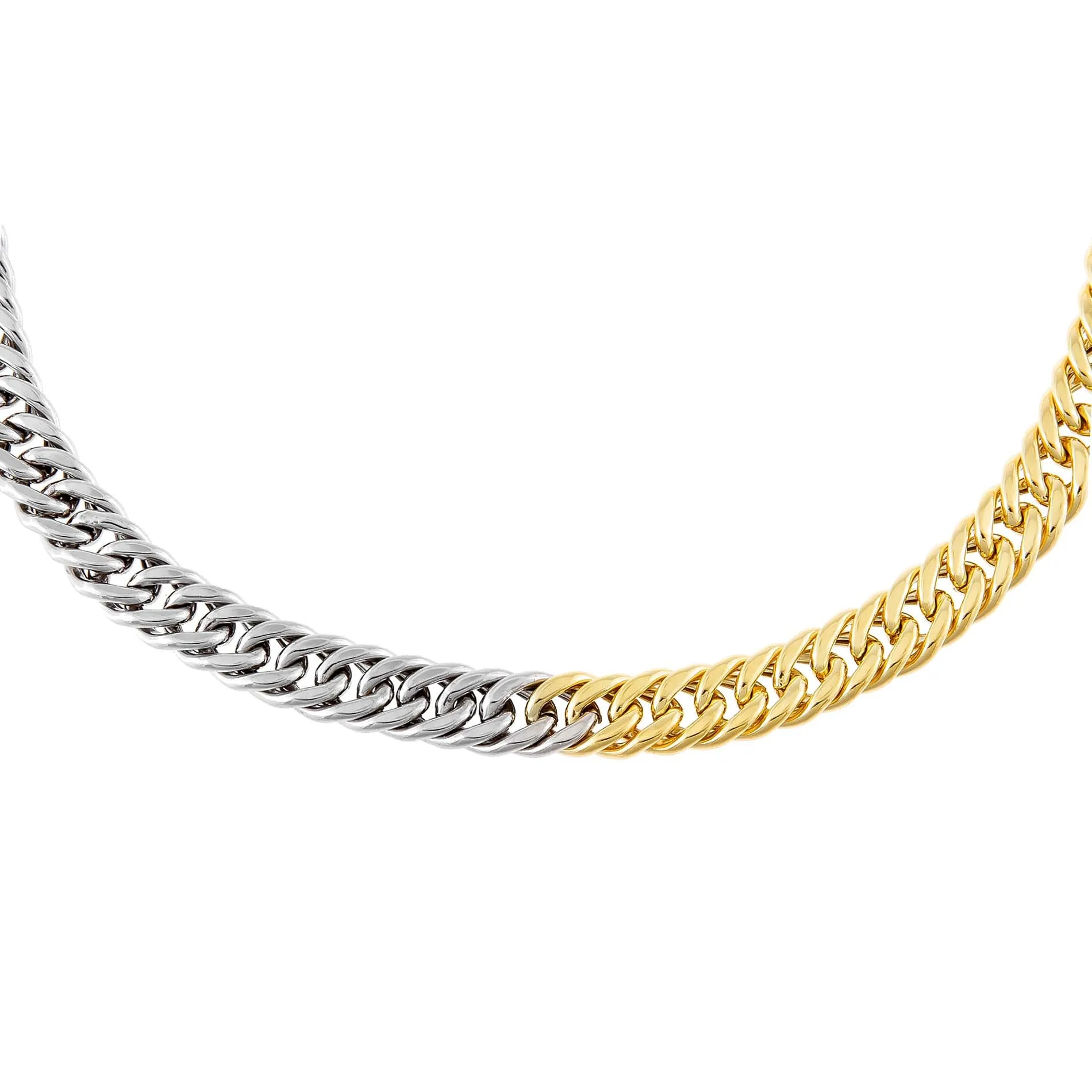 Two Tone Double Curb Links Choker sold by Adina Eden's