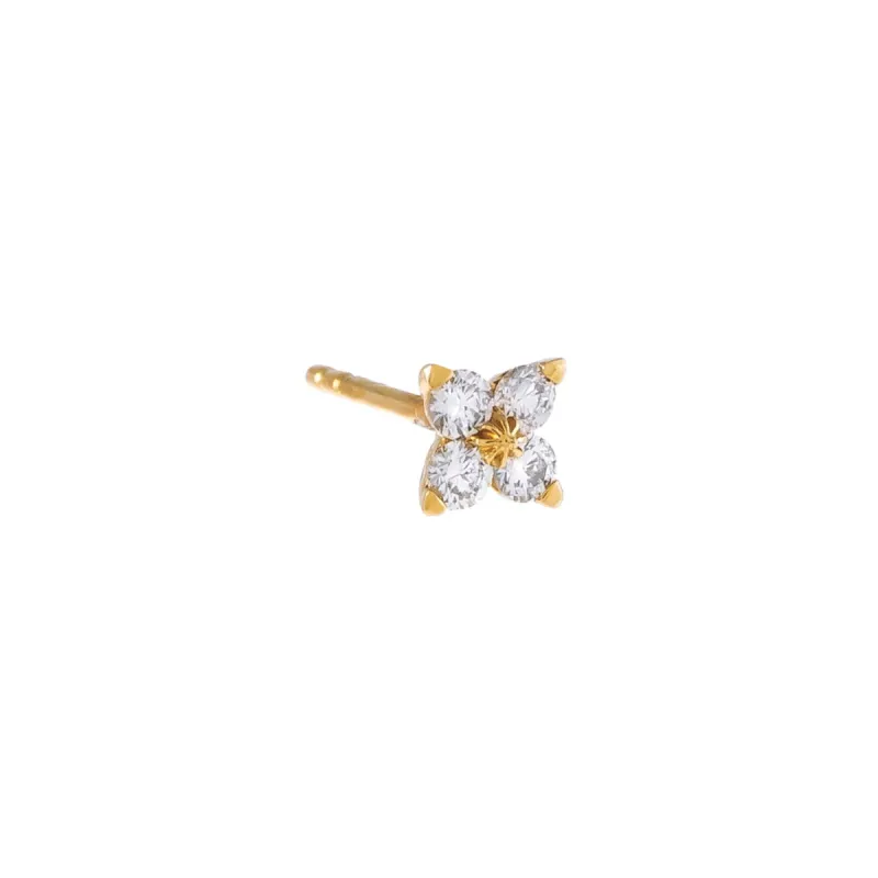 Diamond Flower Cluster Stud Earring 14K sold by Adina Eden's