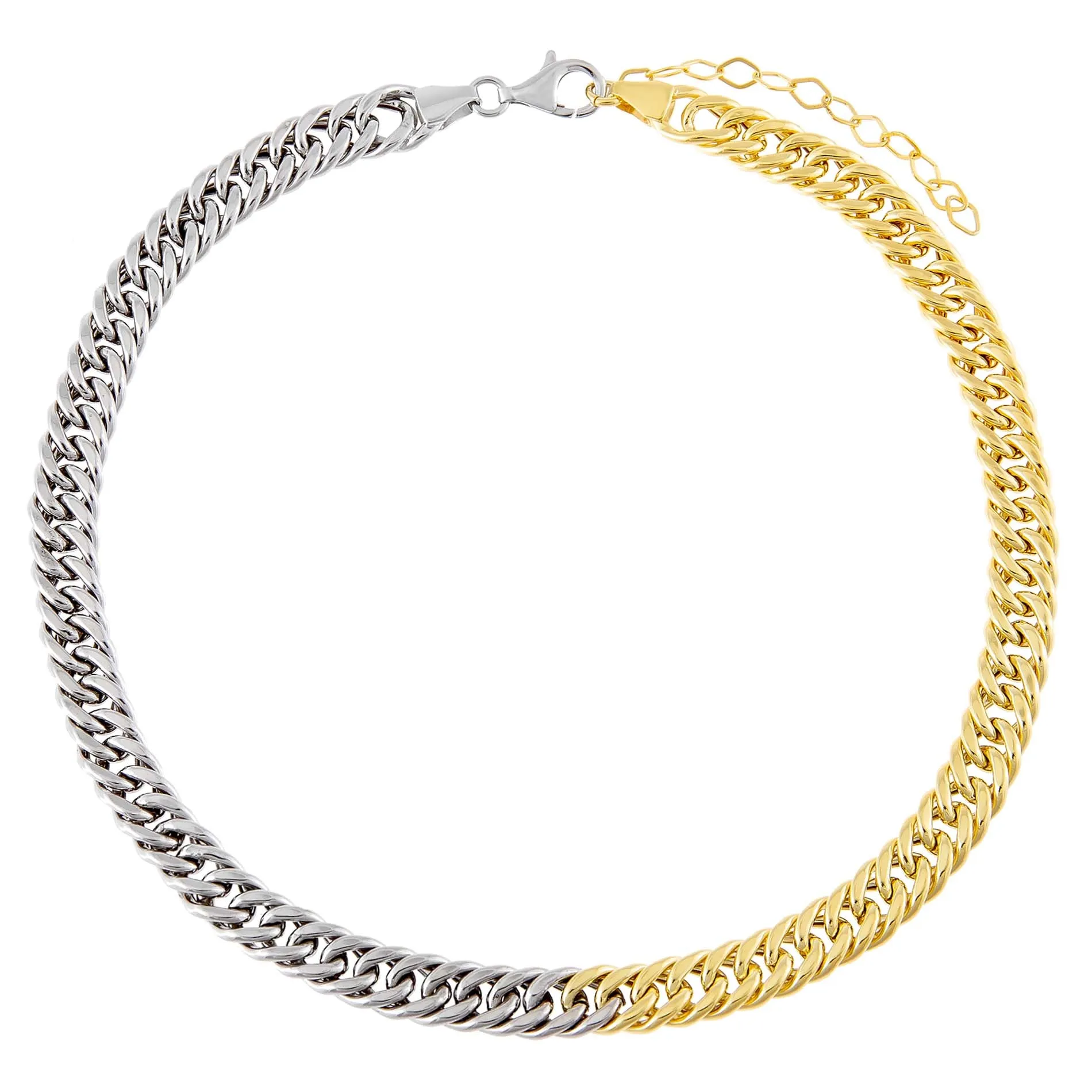 Two Tone Double Curb Links Choker sold by Adina Eden's product image thumbnail 3