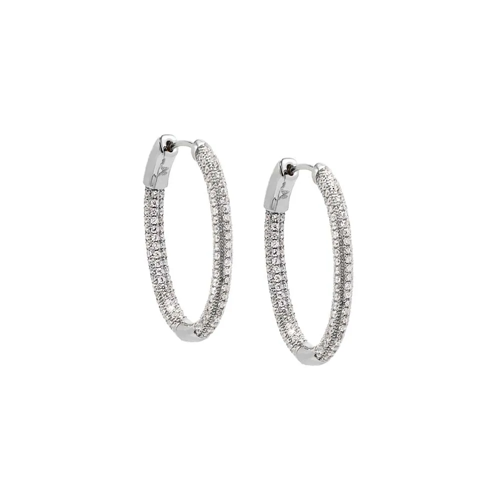 CZ Pave Rounded Open Hoop Earring sold by Adina Eden's product image thumbnail 3