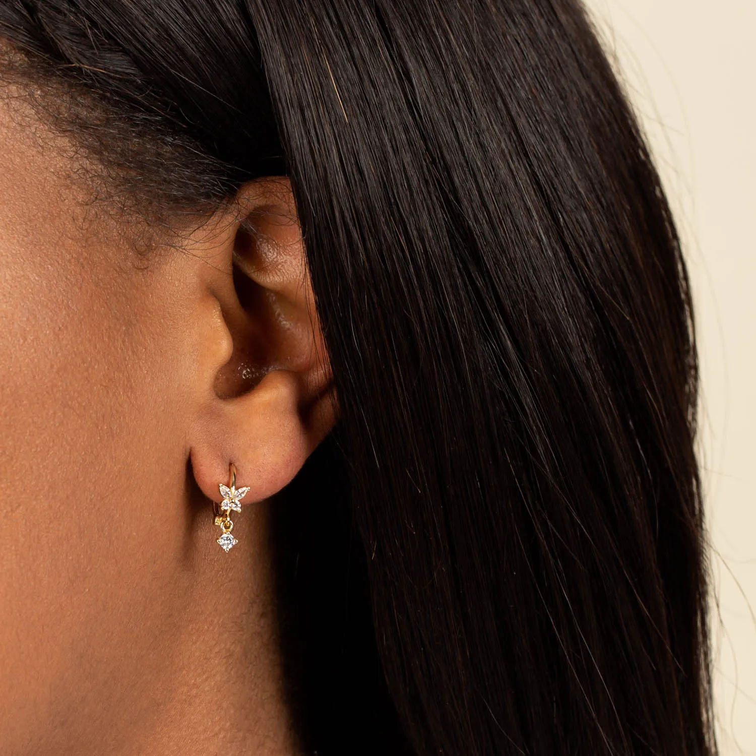 Butterfly CZ Huggie Earring sold by Adina Eden's product image thumbnail 2