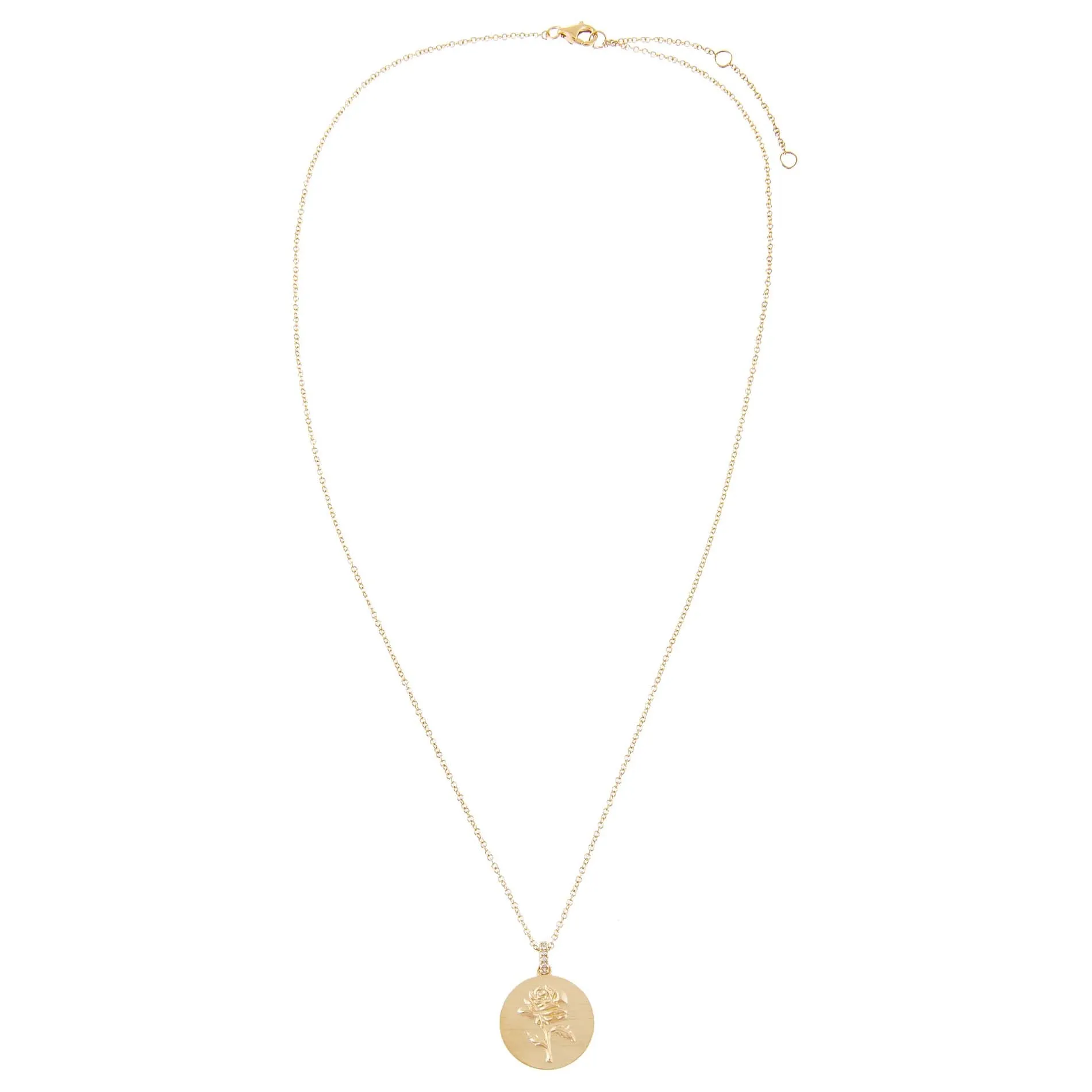 Diamond Rose Coin Necklace 14K sold by Adina Eden's product image thumbnail 3
