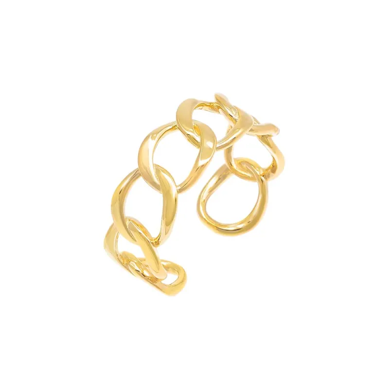 Solid Wide Curbed Chain Ring sold by Adina Eden's