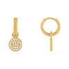 Pavé Smiley Face Huggie Earring sold by Adina Eden's