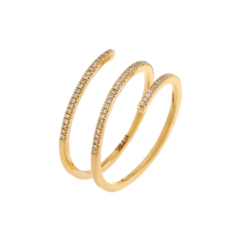 Diamond Triple Wrap Ring 14K sold by Adina Eden's