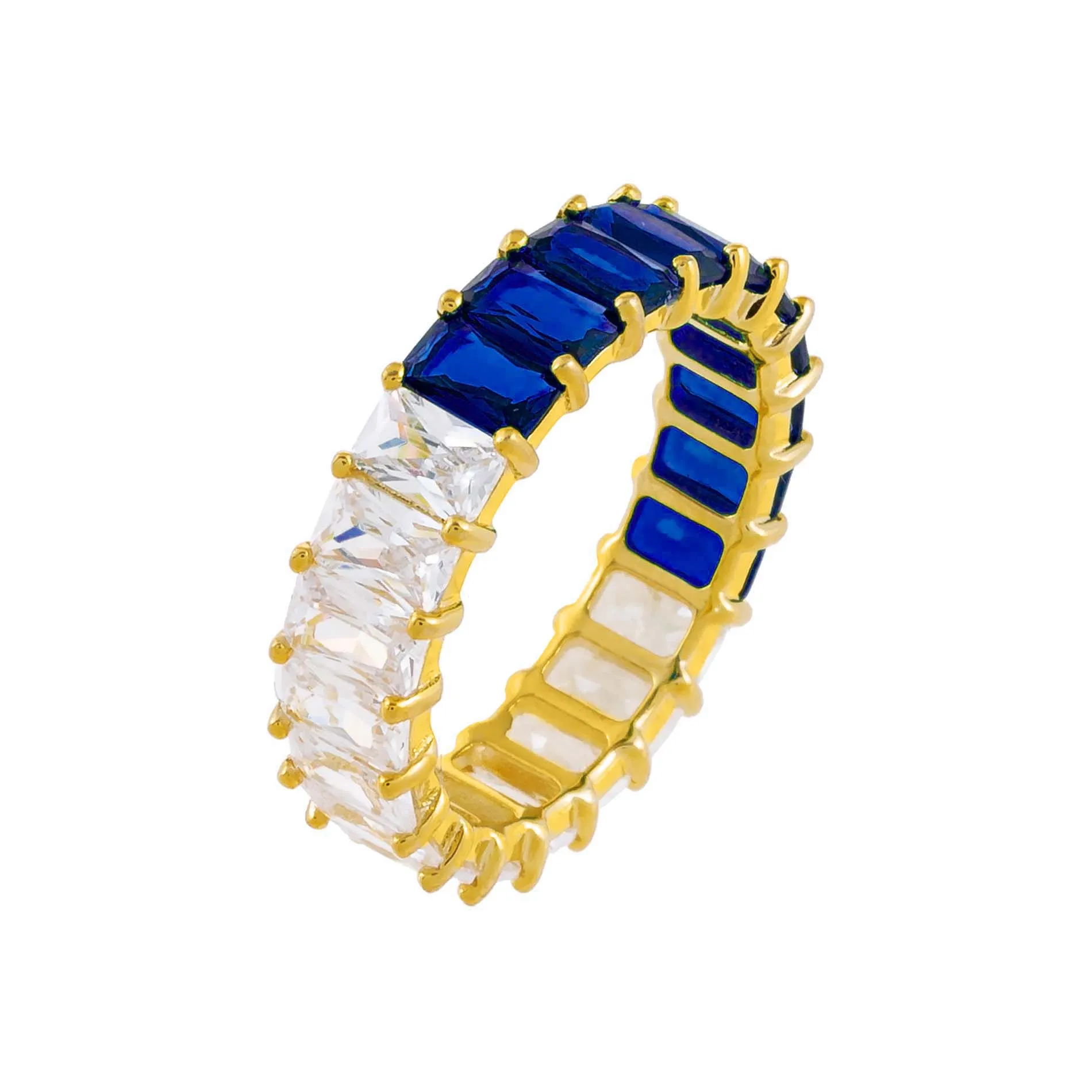 Two Tone Colored Baguette Ring sold by Adina Eden's product image thumbnail 5