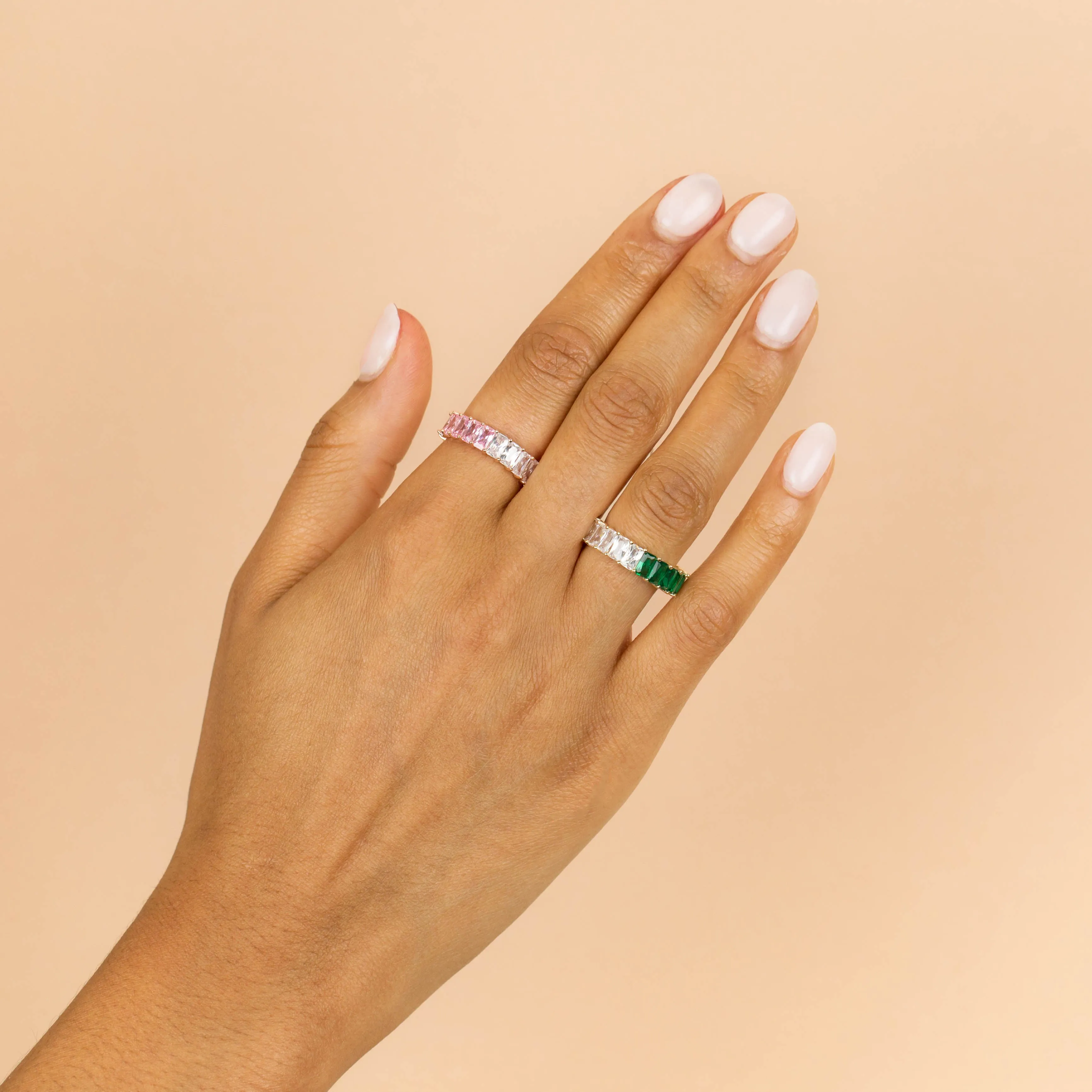 Two Tone Colored Baguette Ring sold by Adina Eden's product image thumbnail 2