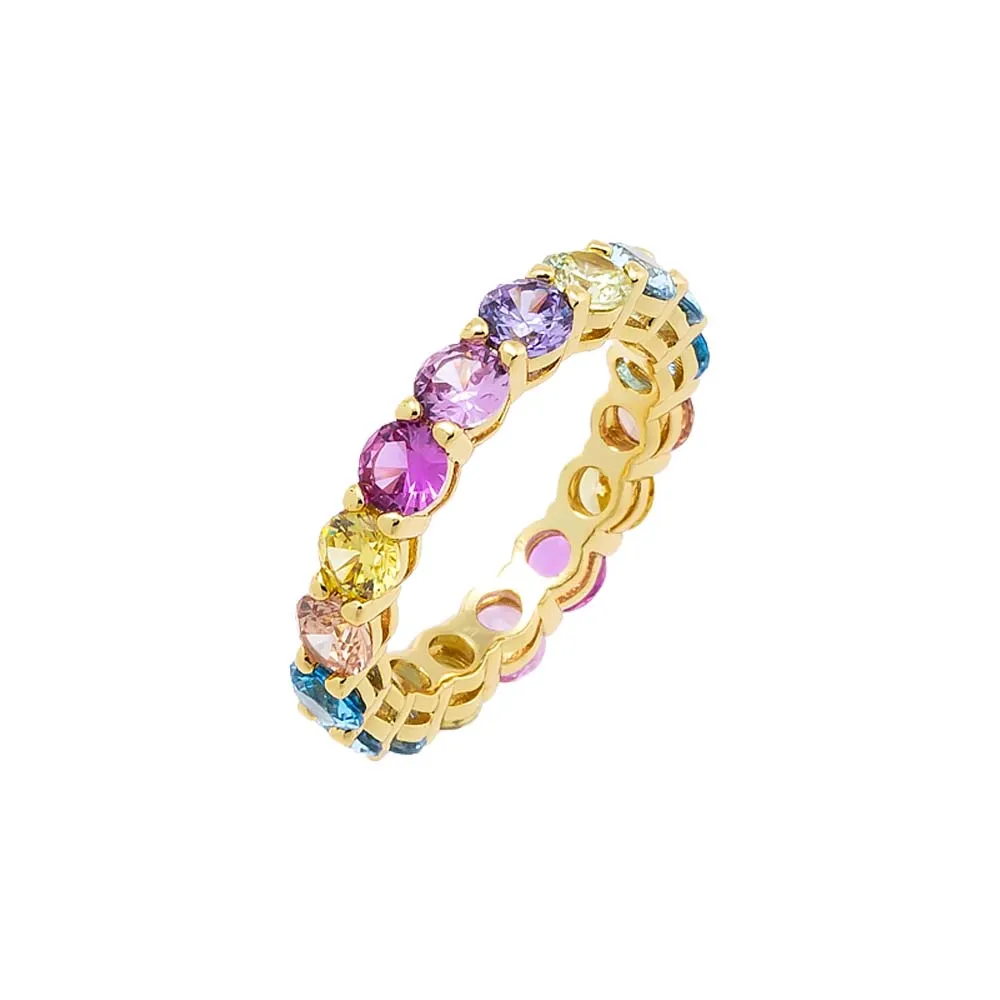 Multi Color Solitaire Eternity Band Ring sold by Adina Eden's