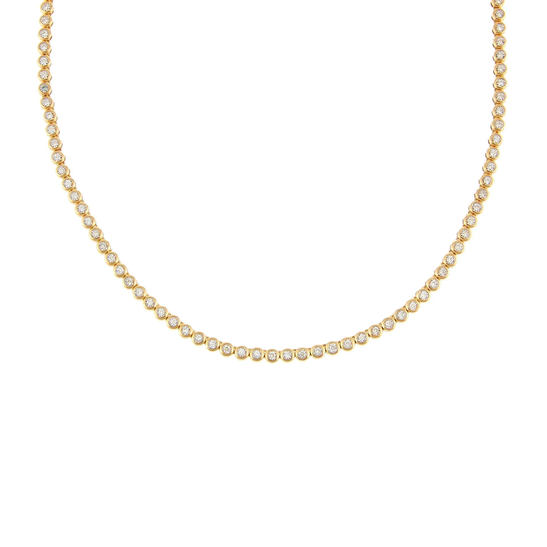 Diamond Bezel Tennis Necklace 14K sold by Adina Eden's