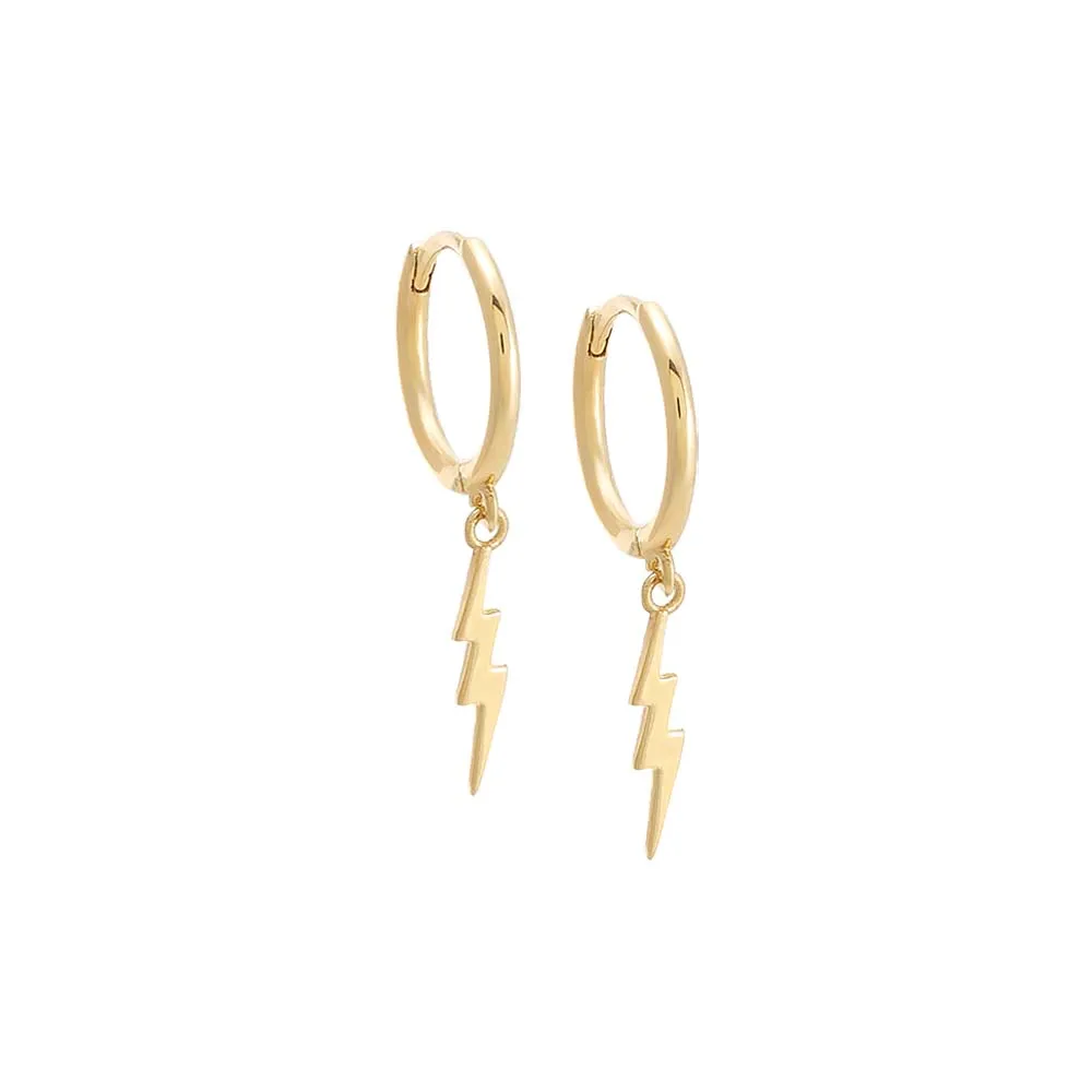 Lightning Bolt Huggie Earring 14K sold by Adina Eden's