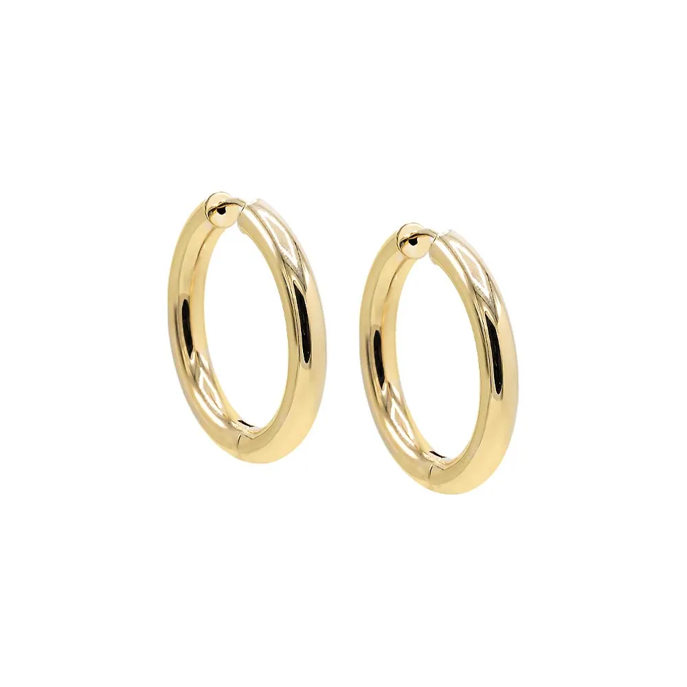 Solid Hollow Rounded Hoop Earring 14K sold by Adina Eden's