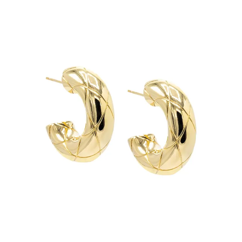 Solid Lined Hoop Earring sold by Adina Eden's