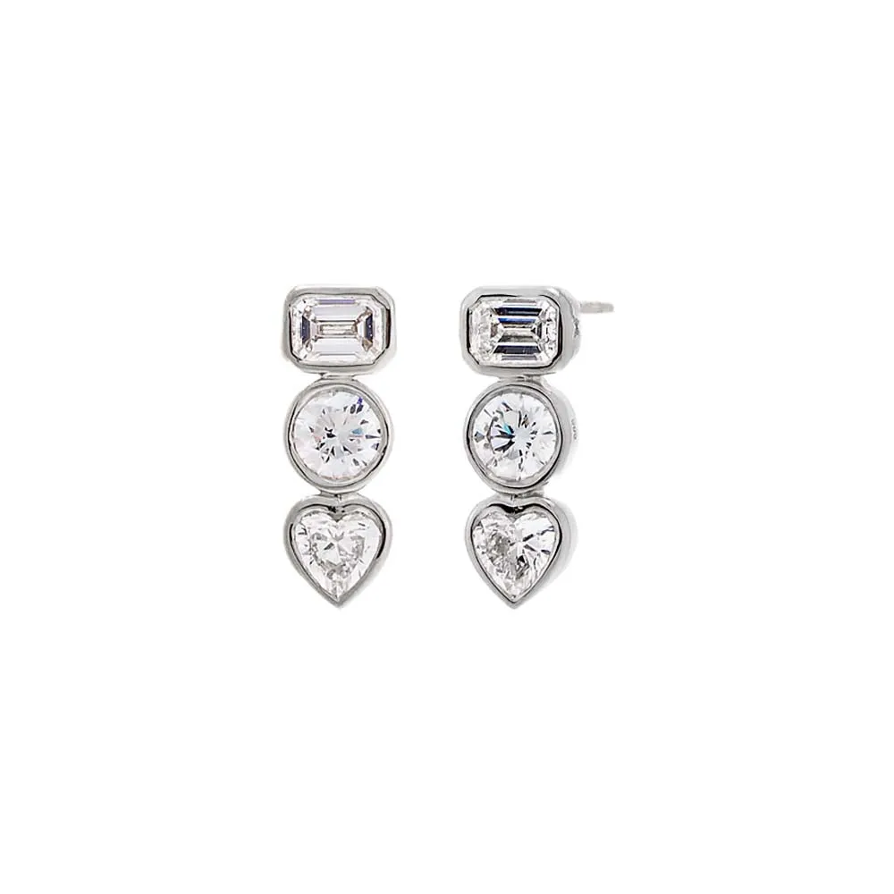 Lab Grown Diamond Bezel Multi Shape Stud Earring 14K sold by Adina Eden's product image thumbnail 3