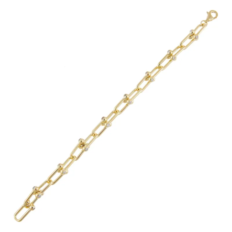 CZ U Chain Link Bracelet sold by Adina Eden's