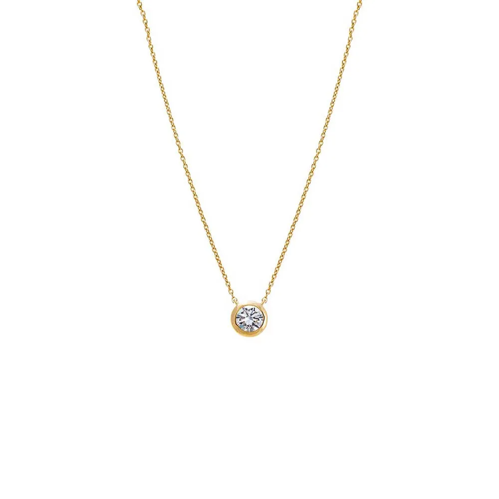 Lab Grown Diamond Solitaire Bezel Necklace 14K sold by Adina Eden's product image thumbnail 4