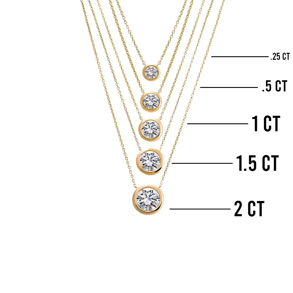 Lab Grown Diamond Solitaire Bezel Necklace 14K sold by Adina Eden's product image thumbnail 5