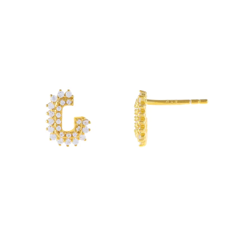 CZ Hook Stud Earring sold by Adina Eden's