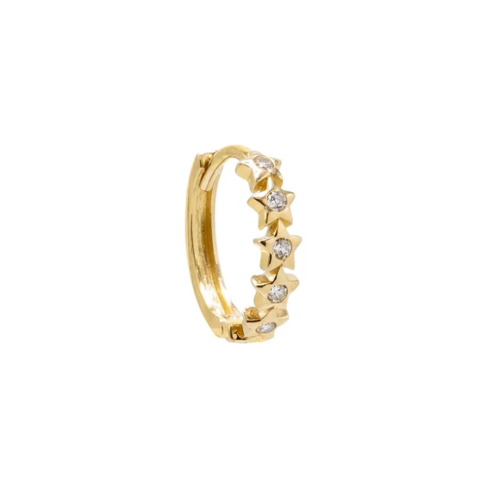 Dainty CZ Star Huggie Earring 14K sold by Adina Eden's product image thumbnail 3