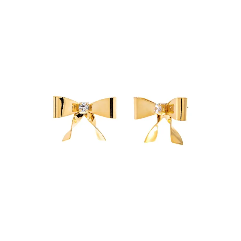 CZ Bow Tie Stud Earring sold by Adina Eden's